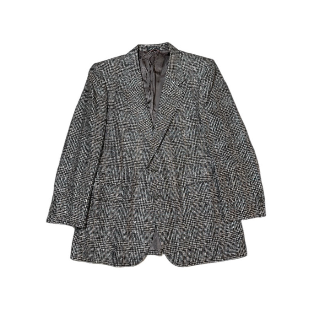 Stafford 100% Silk Tweed Plaid Blazer Sport Coat In Size 42R